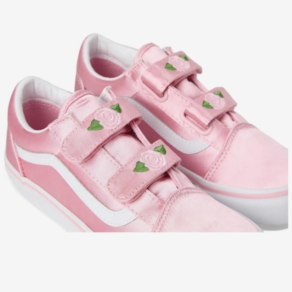 VANs Old Skool Kids Pink Velcro Sneakers